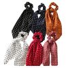 6 Pcs Polka Dots Hair Ribbon Scrunchies Polyester Elastic Hair Band Bow Scarf Scrunchies Hair Ties