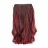 One-piece Two Tone Clip-on Hairpieces 5 Clips 20" - Brown/Wine Red