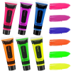 UV Glow Blacklight Face and Body Paint,0.48 oz, Set of 6 Tubes, 6 Colors Halloween Makeup