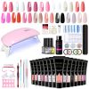 Manicure Set Transparent Architect Nude White Pink Manicure Trial All-in-one Set with Mini Manicure Lamp Gel Extension Nail Kit