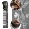 Portable Stainless Steel Men Comb Hair and Beard Comb Metal Pocket Size Mustache Anti-Static Styling Comb for Men Hair Care Tool