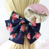 Hair Pin French Barrette Style Handmade Hair Barrette Chiffon Big Bowknot 9.4"