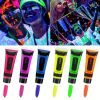 UV Glow Blacklight Face and Body Paint,0.48 oz, Set of 6 Tubes, 6 Colors Halloween Makeup