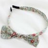 Green Lovely Sweet Floral Bowknot Skinny Headband Cotton Hairband Hair Accessories for Womens Girls