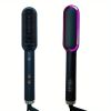 2-in-1 Electric Hair Straightener Brush Hot Comb Adjustment Heat Styling Curler Anti-Scald Comb, 2-in-1 Styling Tool for Long-Lasting Curls and Straig