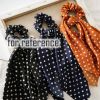 6 Pcs Polka Dots Hair Ribbon Scrunchies Polyester Elastic Hair Band Bow Scarf Scrunchies Hair Ties