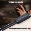 2-in-1 Electric Hair Straightener Brush Hot Comb Adjustment Heat Styling Curler Anti-Scald Comb, 2-in-1 Styling Tool for Long-Lasting Curls and Straig