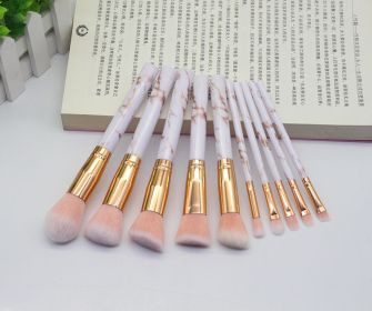 15 Marbled Design Makeup Brushes Set (Option: Pink-Q10pcs)