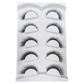 New 5Pairs High Quality Faux Eyelashes Handmade 3D Winged Natural Long Lashes Soft Cat Eye Fake Eyelash For Eye Makeup Wholesale (Color: ZY19978-D289)