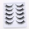 New 5Pairs High Quality Faux Eyelashes Handmade 3D Winged Natural Long Lashes Soft Cat Eye Fake Eyelash For Eye Makeup Wholesale