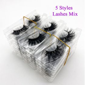 Wholesale 20/30/40/50Pairs Eyelashes 3D Mink Lashes Handmade Fluffy Dramatic Lashes Cruelty Free False Eyelashes Makeup Lashes (Color: Random Mix5, size: 50pairs)