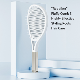 Hair Comb Tennis Racket Fluffy Combs High Skull Top Hair Artifact Airbag Cushion Massage Comb Barber Tools Hair Detangler Hairbrush For Thick Hair Sel (Color: Whtie)