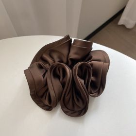 1/2/3pc Silk Oversized Scrunchies Women Elastic Hair Bands Ponytail Holder Rubber Band Elegant Satin Hair Rope Hair Accessory (Color: Coffee1pcs)