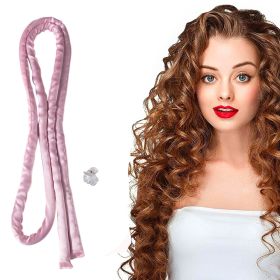 Heatless Small Curling Rod Headband, No Heat Thin Curling Headband (Color: Dark Pink)