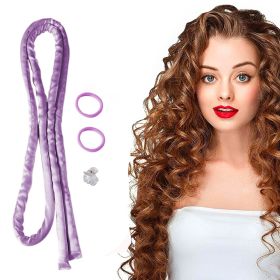 Heatless Small Curling Rod Headband, No Heat Thin Curling Headband (Color: Purple)