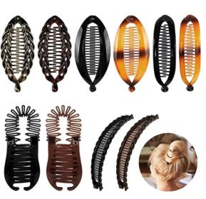 Banana Hair Clips Set for Women Vintage Clincher Classic Large Double Comb (Color: Set 5)