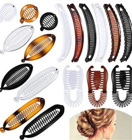 Banana Hair Clips Set for Women Vintage Clincher Classic Large Double Comb (Color: Set 4)