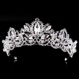 Women's Baroque Crown Crystal Bridal Headdress (Color: Silver)