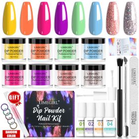 Limegirl Dip Powder Nail Set Art DIY Starter (Color: 8 Color Set 1)