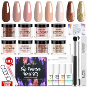 Limegirl Dip Powder Nail Set Art DIY Starter (Color: 8 Color Set 3)