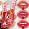 Crystal Glossy Lip Glaze Mirror Cute Bear Lip Gloss Waterproof Transparent Nude Liquid Lipstick Lip Girls Makeup Korean Makeup