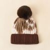 Hair ball knitted hat female ins tide hat tie-dye wool hat autumn and winter warm fashion simple hair ball head cap