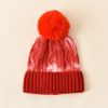 Hair ball knitted hat female ins tide hat tie-dye wool hat autumn and winter warm fashion simple hair ball head cap