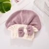 2 Pcs Microfiber Hair Towel Cap; Soft Absorbent Quick Drying Cap for Curly Thick Hair